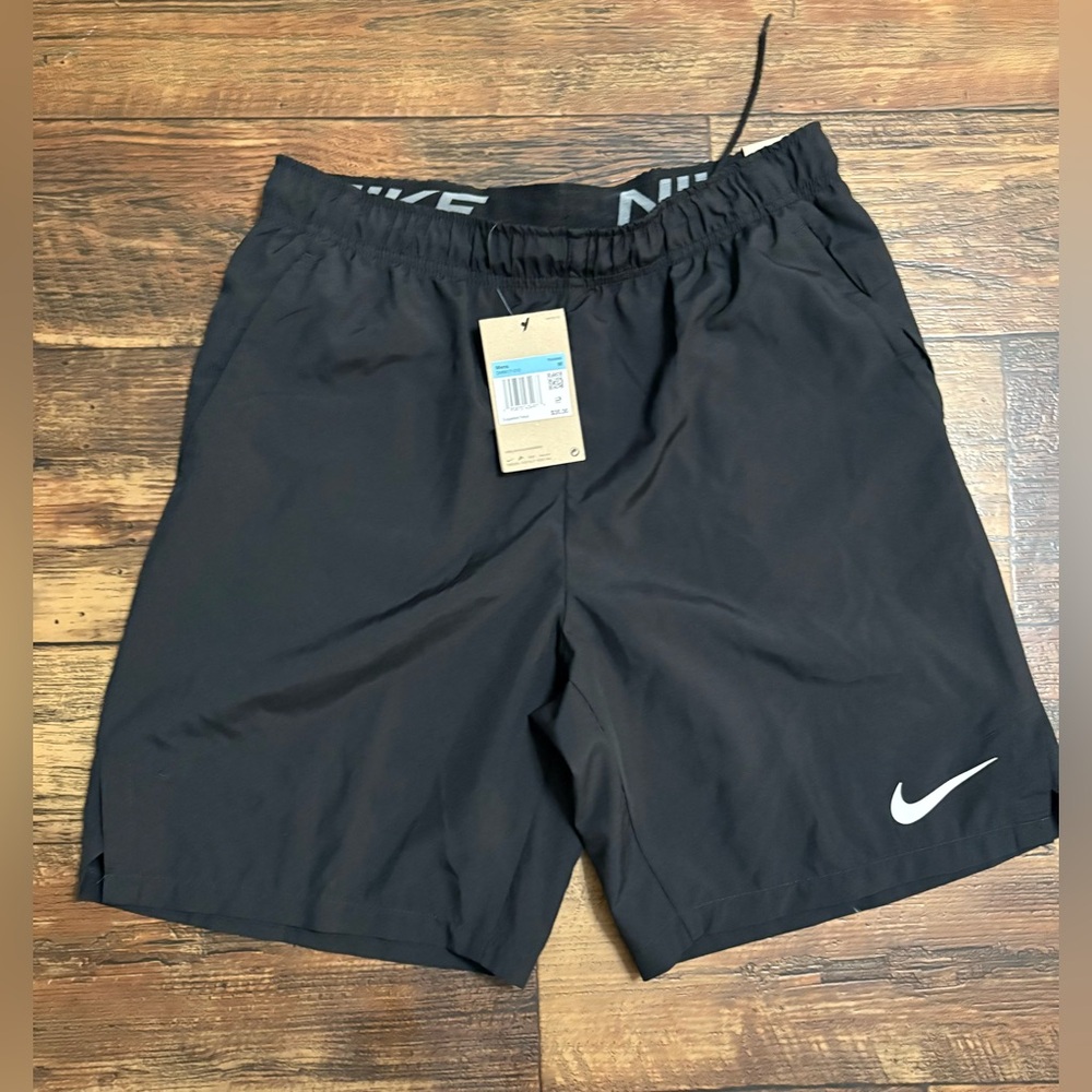 Nike Black Sports Shorts with White Swoosh